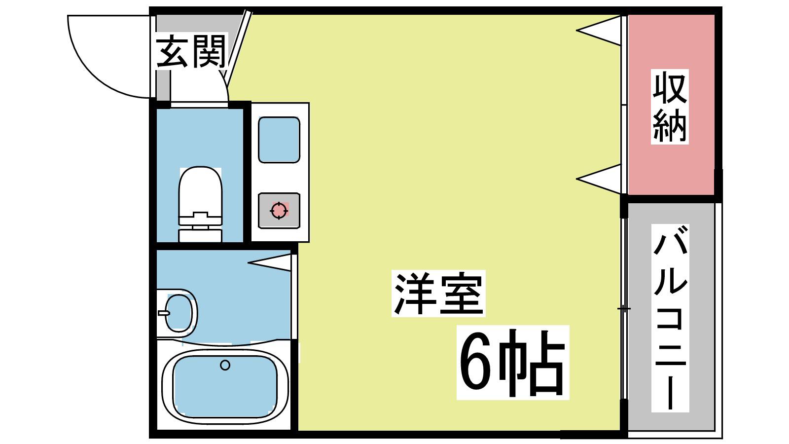 サンライフ六甲(ワンルーム/2階)の間取り写真