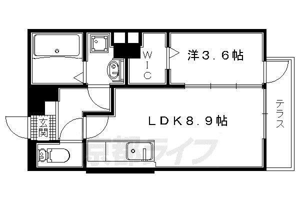 シンフォニー久津川(1LDK/3階)の間取り写真
