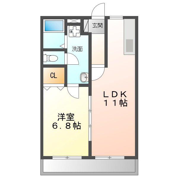 マ・メゾンII(1LDK/1階)の間取り写真