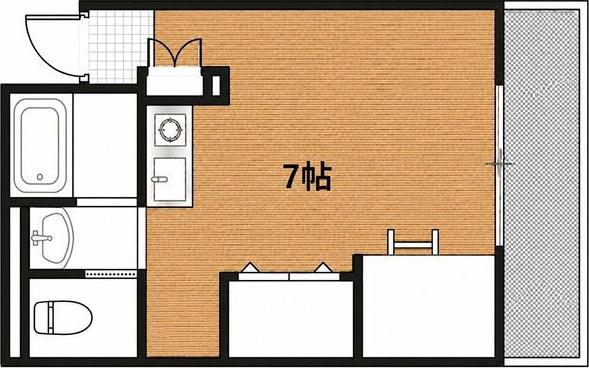 ハイム・フルース(ワンルーム/2階)の間取り写真
