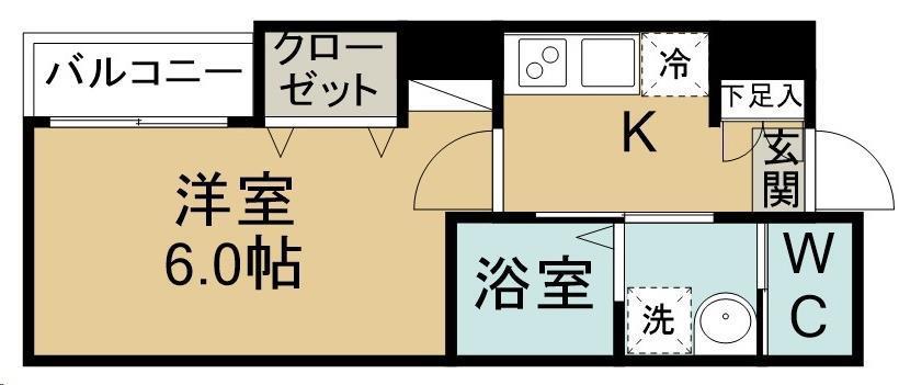 アーバン清水沼(1K/2階)の間取り写真