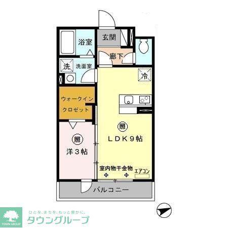 トレビナ中浦和(1LDK/3階)の間取り写真