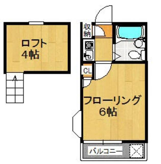 ホワイトハイツ豊島B(1K/1階)の間取り写真