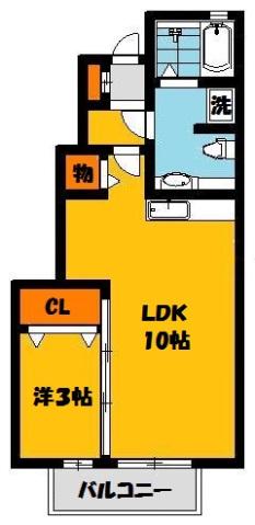 アスタマニアーナ A棟(1LDK/1階)の間取り写真