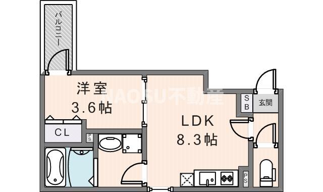 D PORTA CASA GRANDE(1LDK/2階)の間取り写真