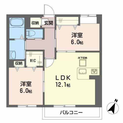 BEREO.KAWANO(2LDK/1階)の間取り写真