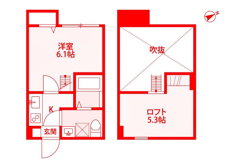 フェリーチェ戸塚(1K/1階)の間取り写真