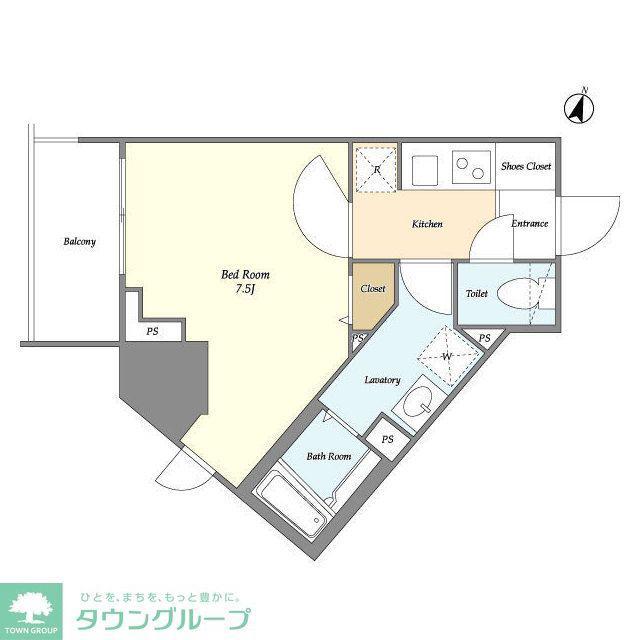 BPRレジデンス町田(1K/6階)の間取り写真
