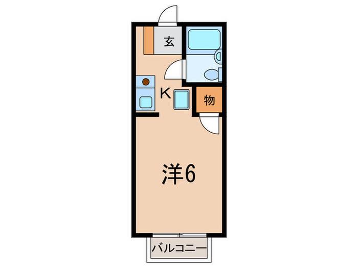 ルシェール西宮(1K/2階)の間取り写真