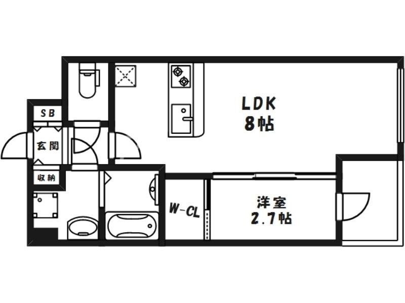 HS梅田イースト(1LDK/5階)の間取り写真