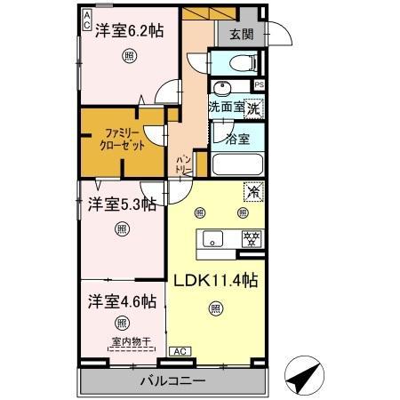アミティエY(3LDK/2階)の間取り写真