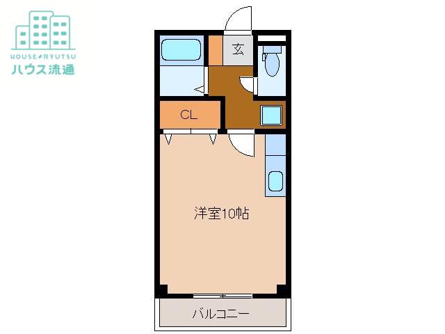 エーティーハイツA棟(ワンルーム/2階)の間取り写真