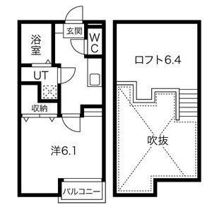 CREO庄内通(1K/2階)の間取り写真