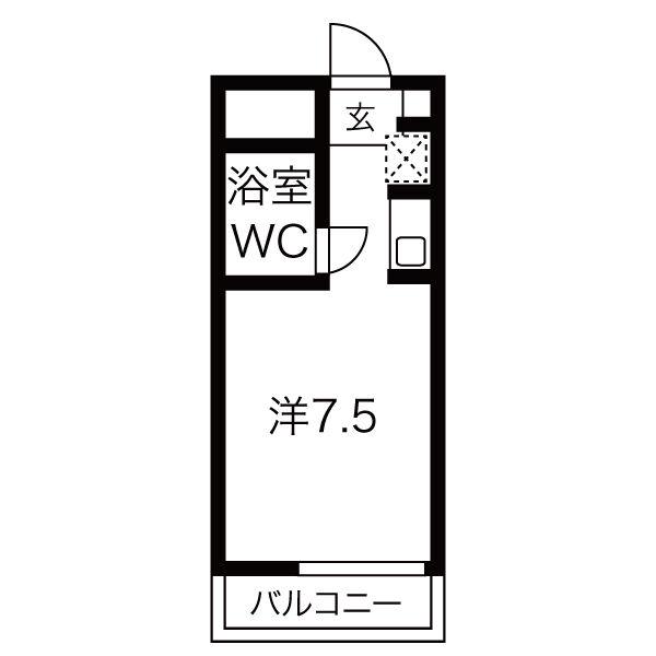 第28プロスパー上社(ワンルーム/2階)の間取り写真
