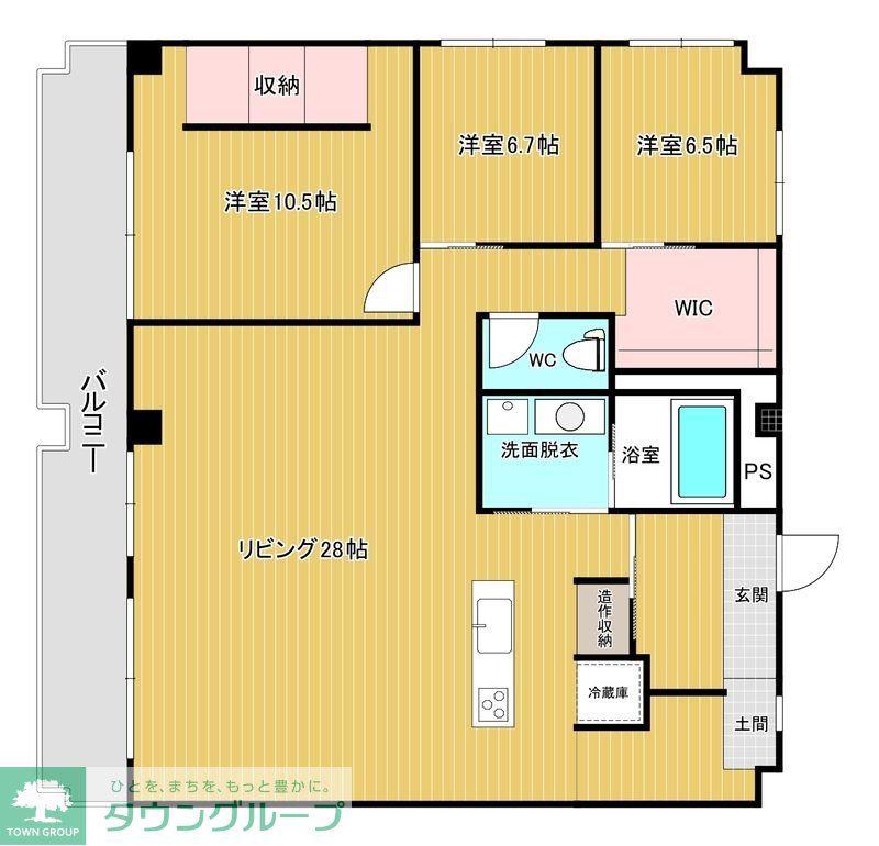 エスポワール今宿(3SLDK/4階)の間取り写真