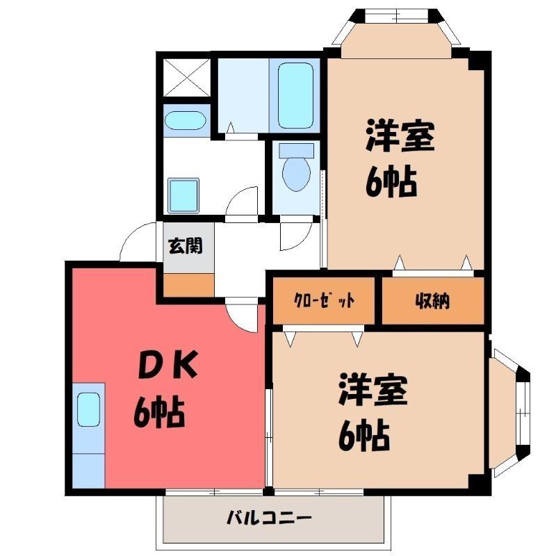 プランタンハイツ(2DK/1階)の間取り写真