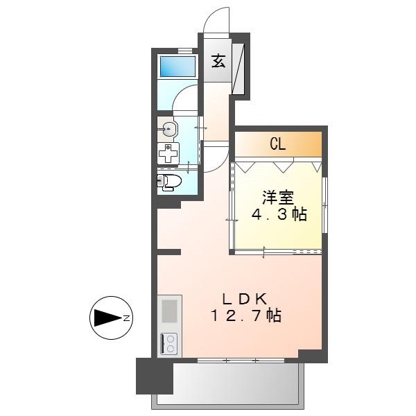センチュリースクエア千種(1LDK/5階)の間取り写真