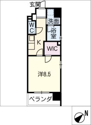 SUGAR HILLS CHIKUSA(1K/9階)の間取り写真