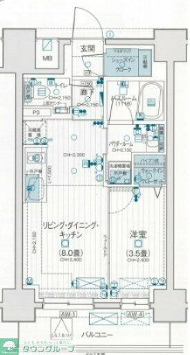 デュオステージ海老名II(1LDK/11階)の間取り写真