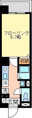 CRASKA寺前(1K/4階)の間取り写真