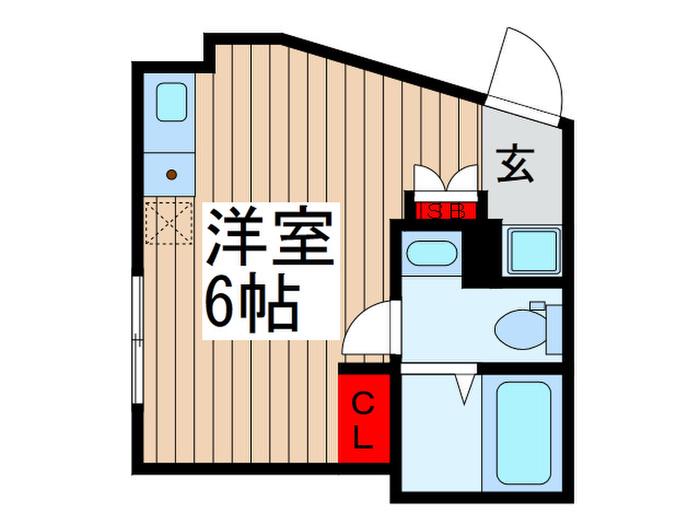 ルノン北千住(ワンルーム/1階)の間取り写真