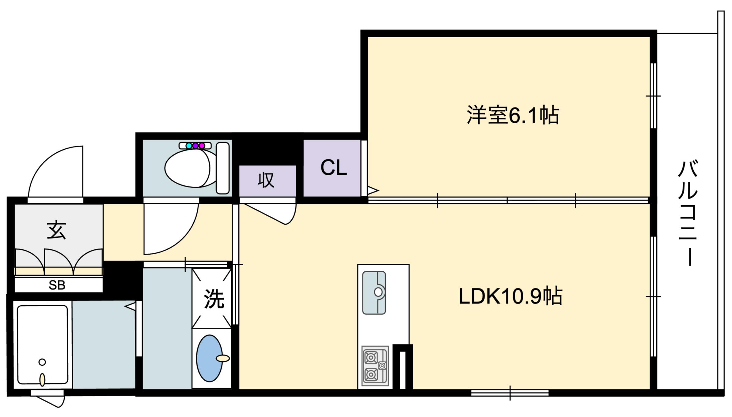 イーストテラス(1LDK/3階)の間取り写真
