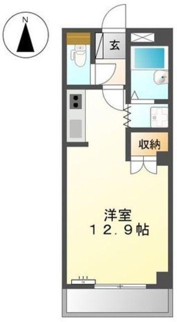 パスタII(ワンルーム/5階)の間取り写真