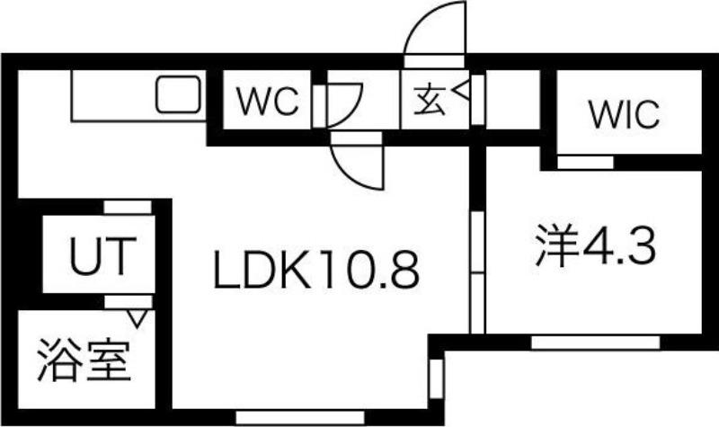 PATIO北19(1LDK/2階)の間取り写真