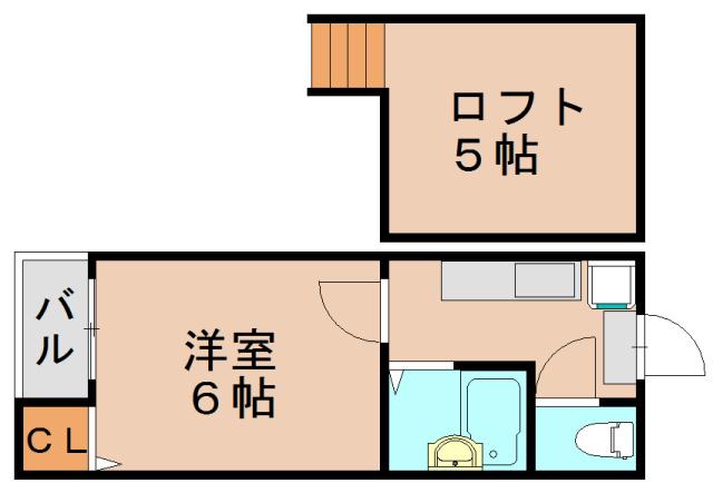 ブリックメゾン吉塚(1K/1階)の間取り写真