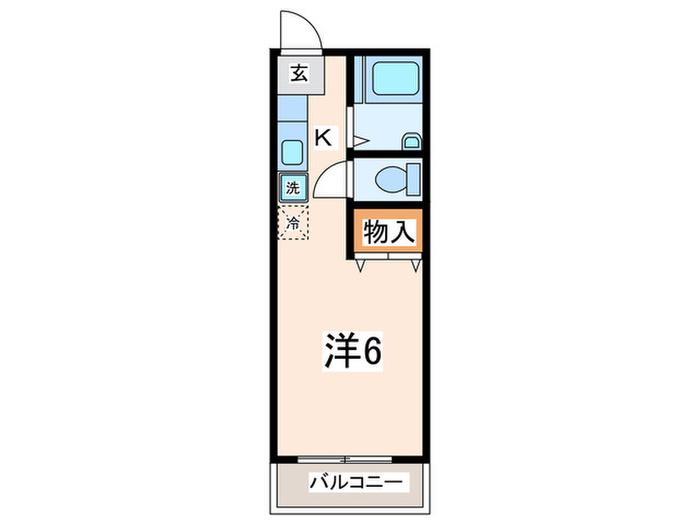 グリーンテラスA(1K/1階)の間取り写真