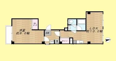 フルール中延(1LDK/3階)の間取り写真