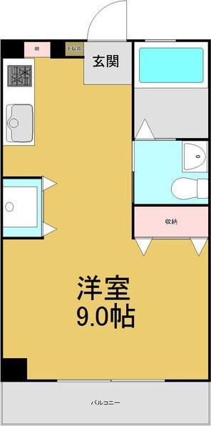 小林ビル(ワンルーム/2階)の間取り写真