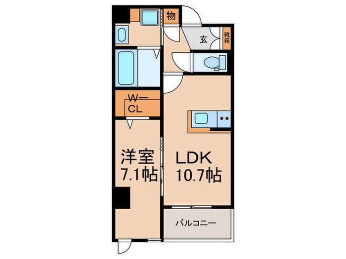 シャンボールなごみ(1LDK/8階)の間取り写真
