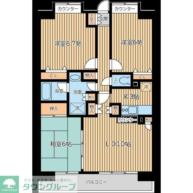 CITY SPIRE西葛西(2SLDK/3階)の間取り写真