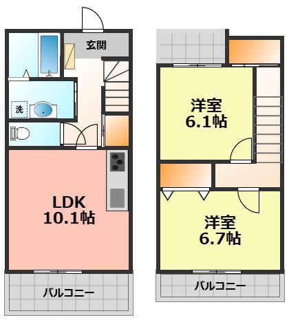 インペリアル(2LDK/1階)の間取り写真