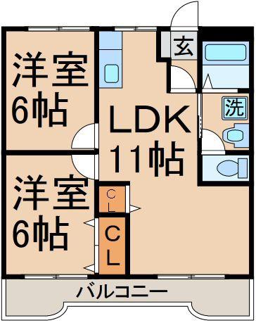 グレースエステートNO1(2LDK/1階)の間取り写真
