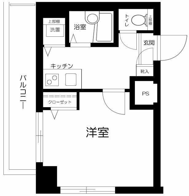 スカイコート東陽町イースト(1K/6階)の間取り写真