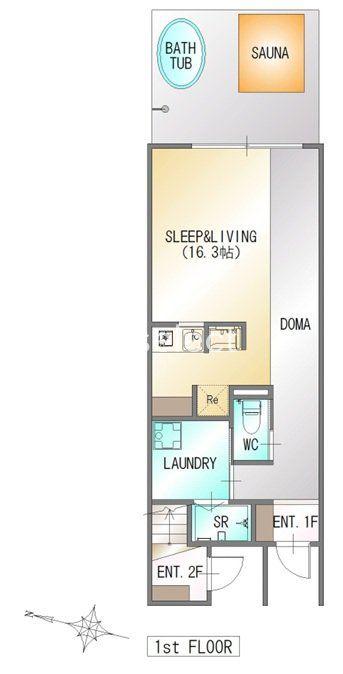 MYHOME RELAXA(ワンルーム/1階)の間取り写真