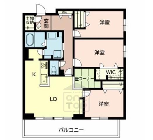 アリエッタ五月丘ノース(3LDK/3階)の間取り写真
