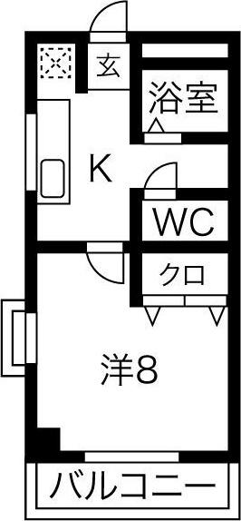 エクセル二村台(1K/2階)の間取り写真