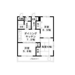 エントピアハウス(3DK/1階)の間取り写真