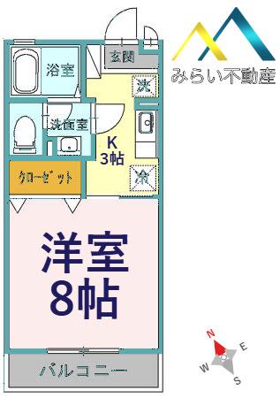 ハイム安井伍番館(1K/2階)の間取り写真