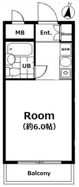 マリオン板橋(ワンルーム/2階)の間取り写真