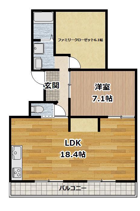 醍醐西市営(1SLDK/2階)の間取り写真
