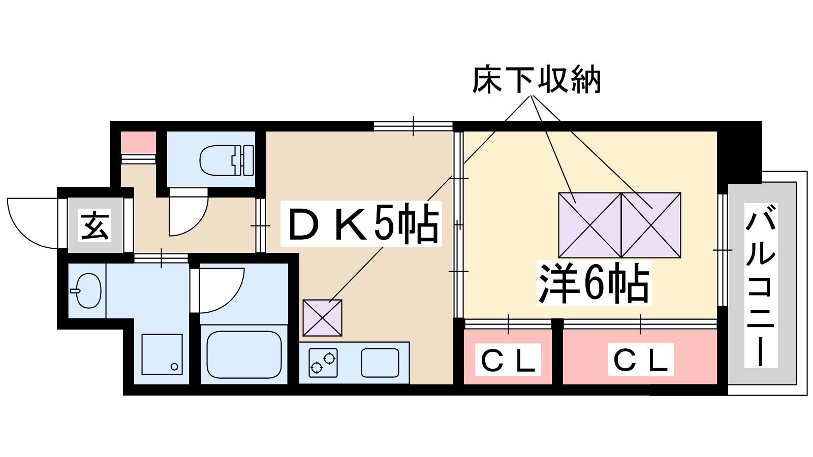 イーバイユー新大阪(1DK/4階)の間取り写真