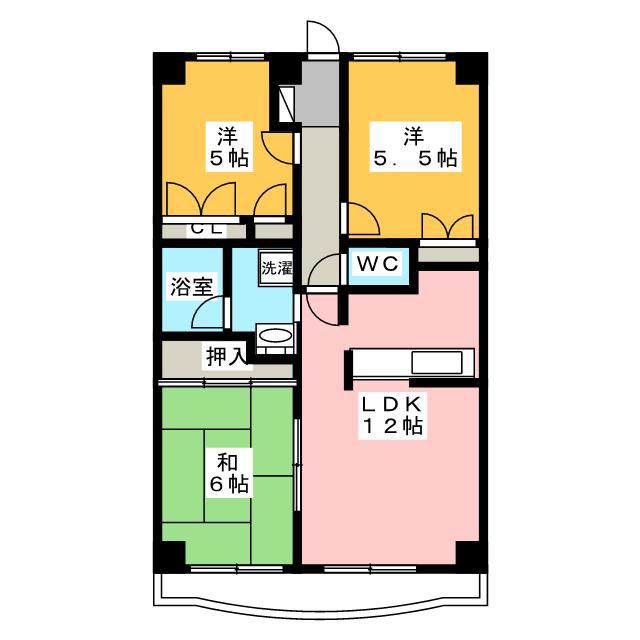 シャルマン2(3LDK/2階)の間取り写真