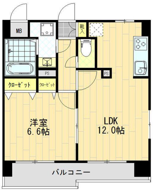 プロニティ浅草(1LDK/8階)の間取り写真