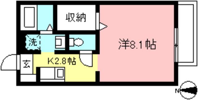 ユーフォリア(1K/1階)の間取り写真