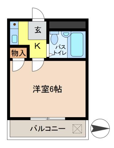 エスポワール金町(1K/1階)の間取り写真