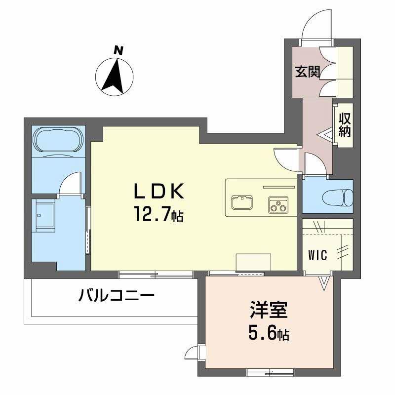 インセプション(1LDK/3階)の間取り写真